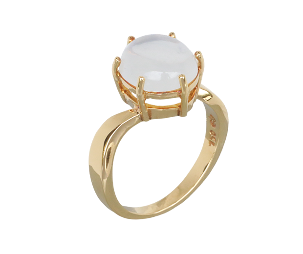 18KT YELLOW GOLD RING SET WITH 1 MOONSTONE 
